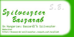 szilveszter baszarab business card